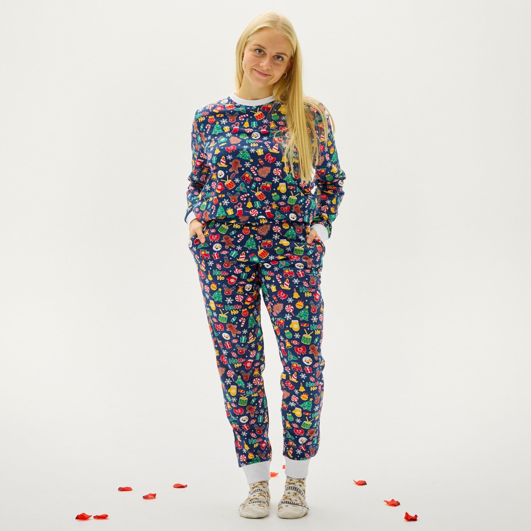 Pigiama Natalizio “Crazy” Blu Navy - Donna.